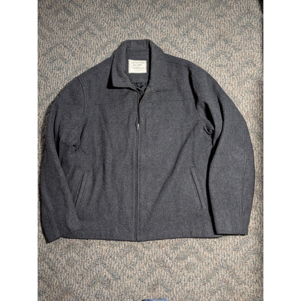 Old Navy Mens Charcoal Gray Wool Blend Full Zip Jacket XXL 688927-01
